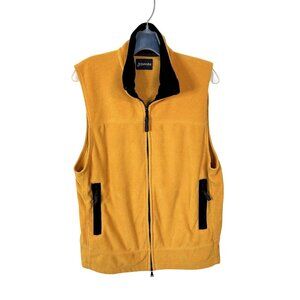 St Johns Bay Fleece Vest Mens Medium Yellow Camping Hiking Guide Trek